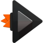 rocket player dark orange android application logo